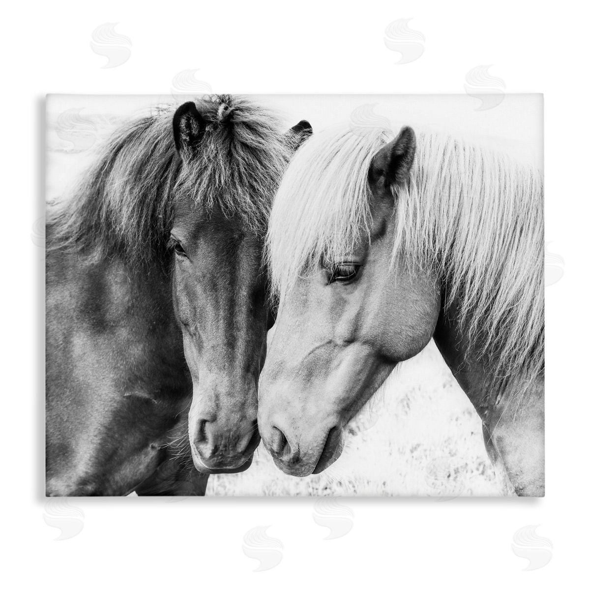 Horse Love Duo Portrait Canvas Wall Art, Home Decor by Sisi and Seb