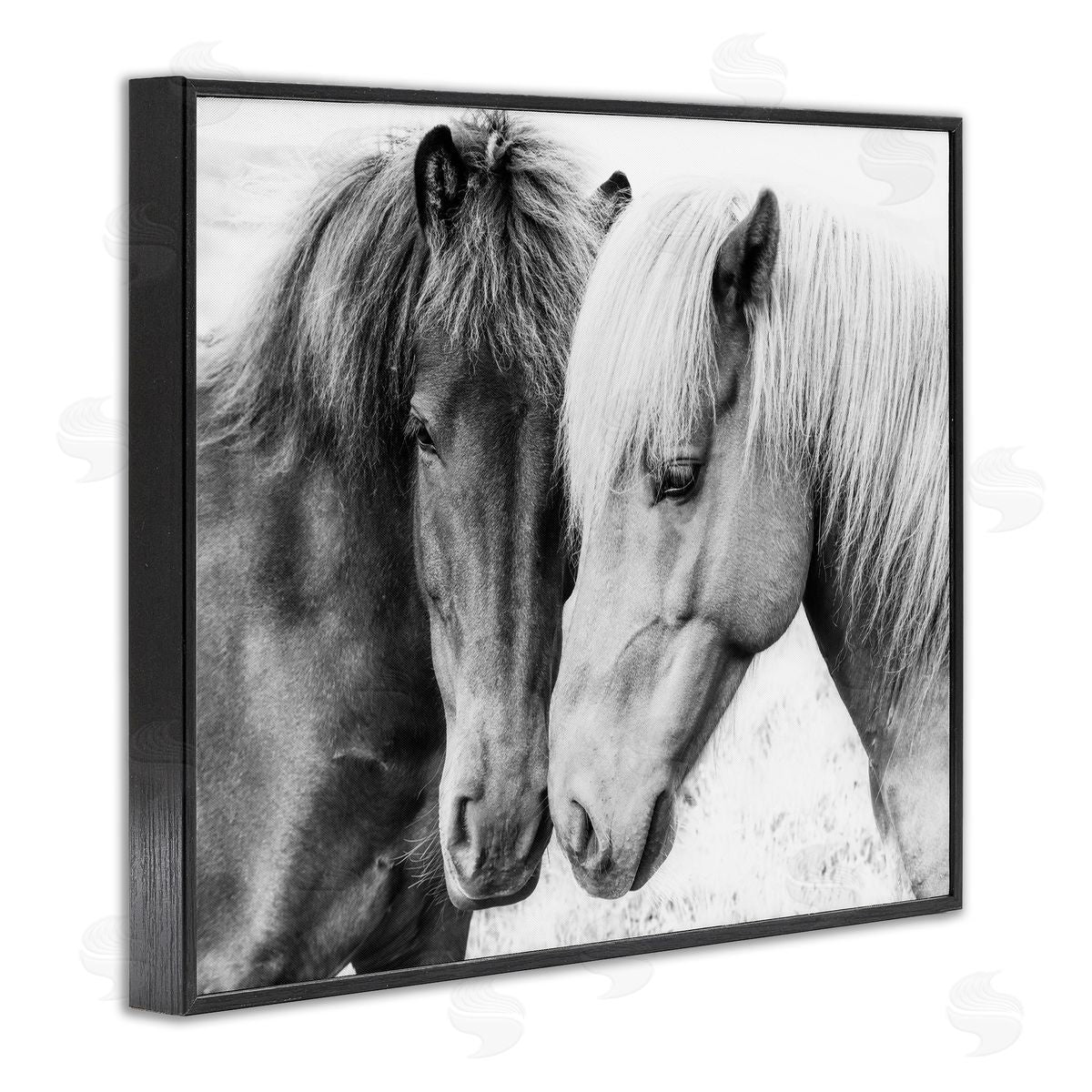 Horse Love Duo Portrait Black Frame Print Wall Art, Home Decor by Sisi and Seb