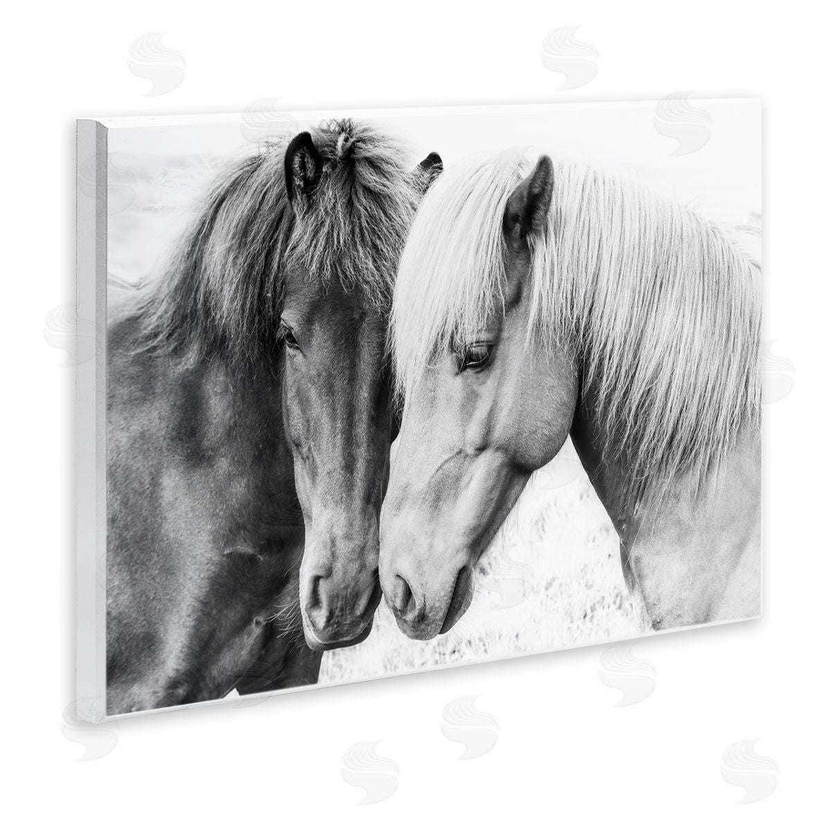Horse Love Duo Portrait Wood Plaque Wall Art, Home Decor by Sisi and Seb