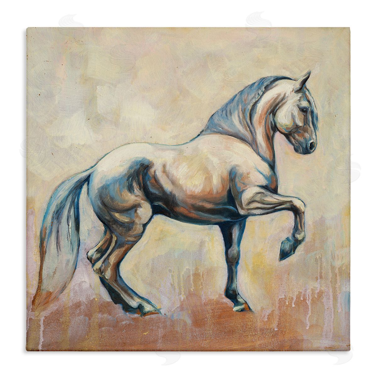 Liz Sunridge Modern Prancing Stallion Stretched Canvas Wall Art Print