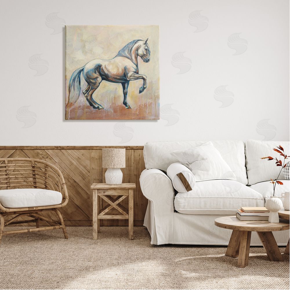 Liz Sunridge Modern Prancing Stallion Canvas Wall Art in Room