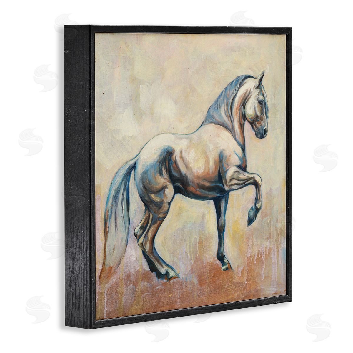 Liz Sunridge Modern Prancing Stallion Black Framed Glicee Wall Art Print