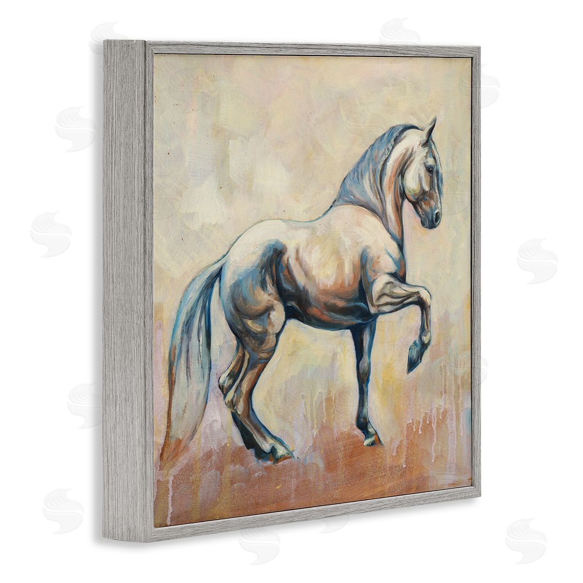 Liz Sunridge Modern Prancing Stallion Gray Framed Glicee Wall Art Print