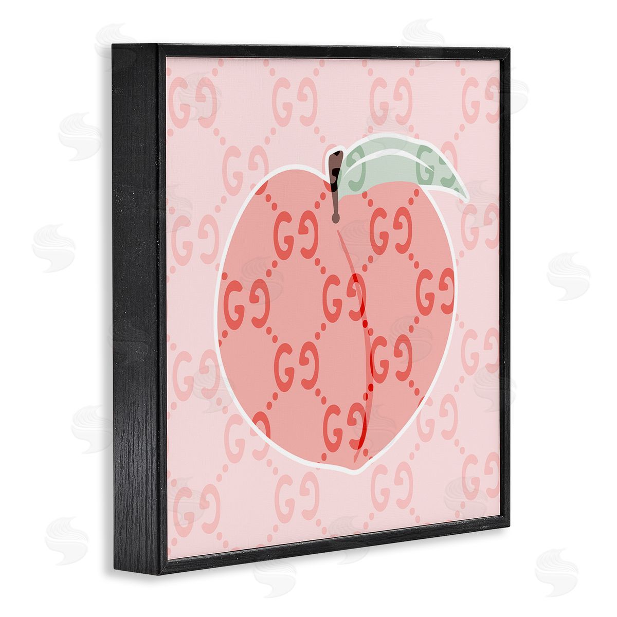 Stupell Studio Glam Patterned Peach Black Framed Glicee Wall Art Print