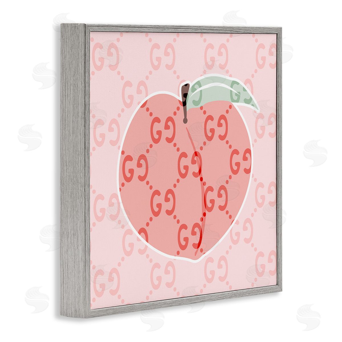 Stupell Studio Glam Patterned Peach Gray Framed Glicee Wall Art Print