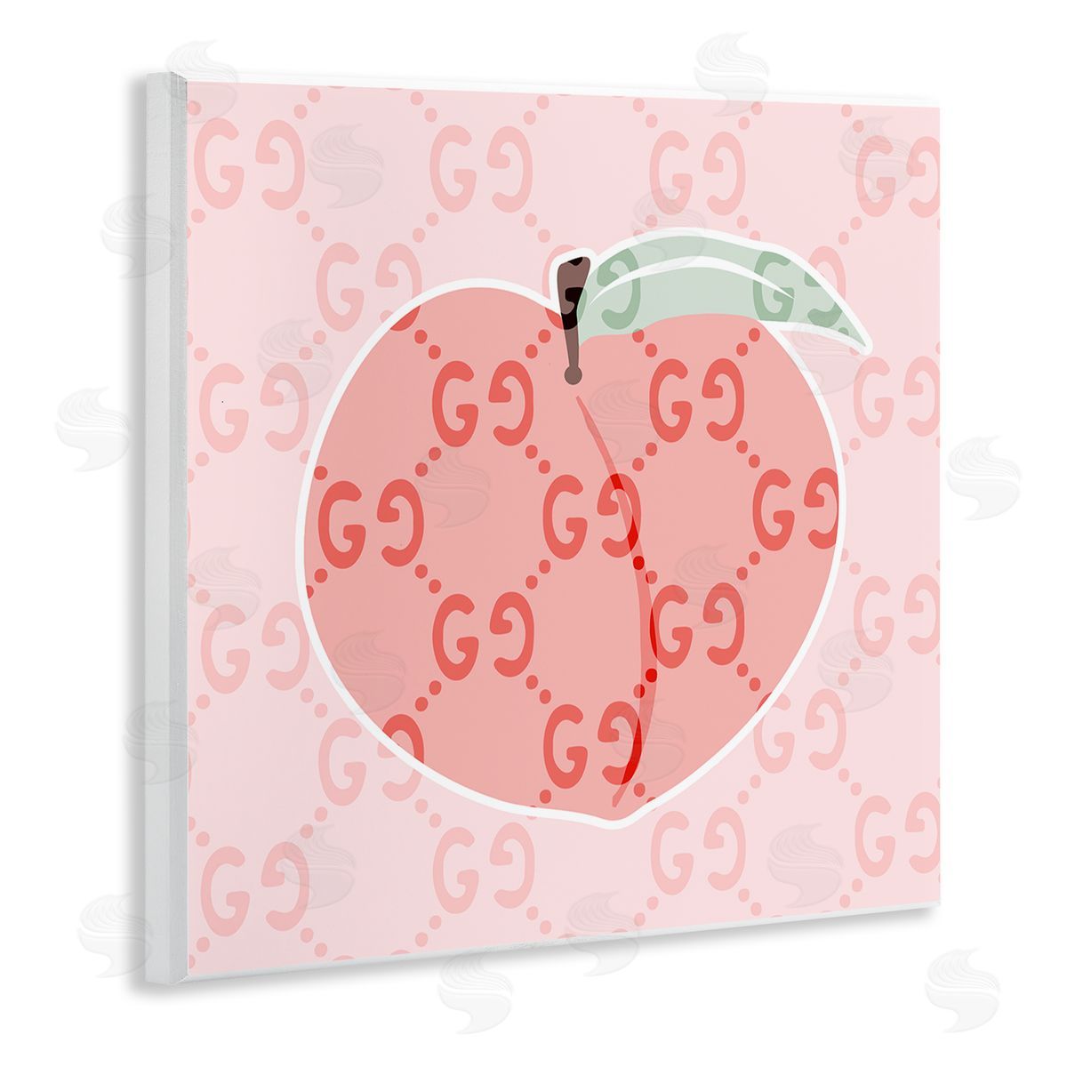 Stupell Studio Glam Patterned Peach Wooden Wall Plaque Art Print