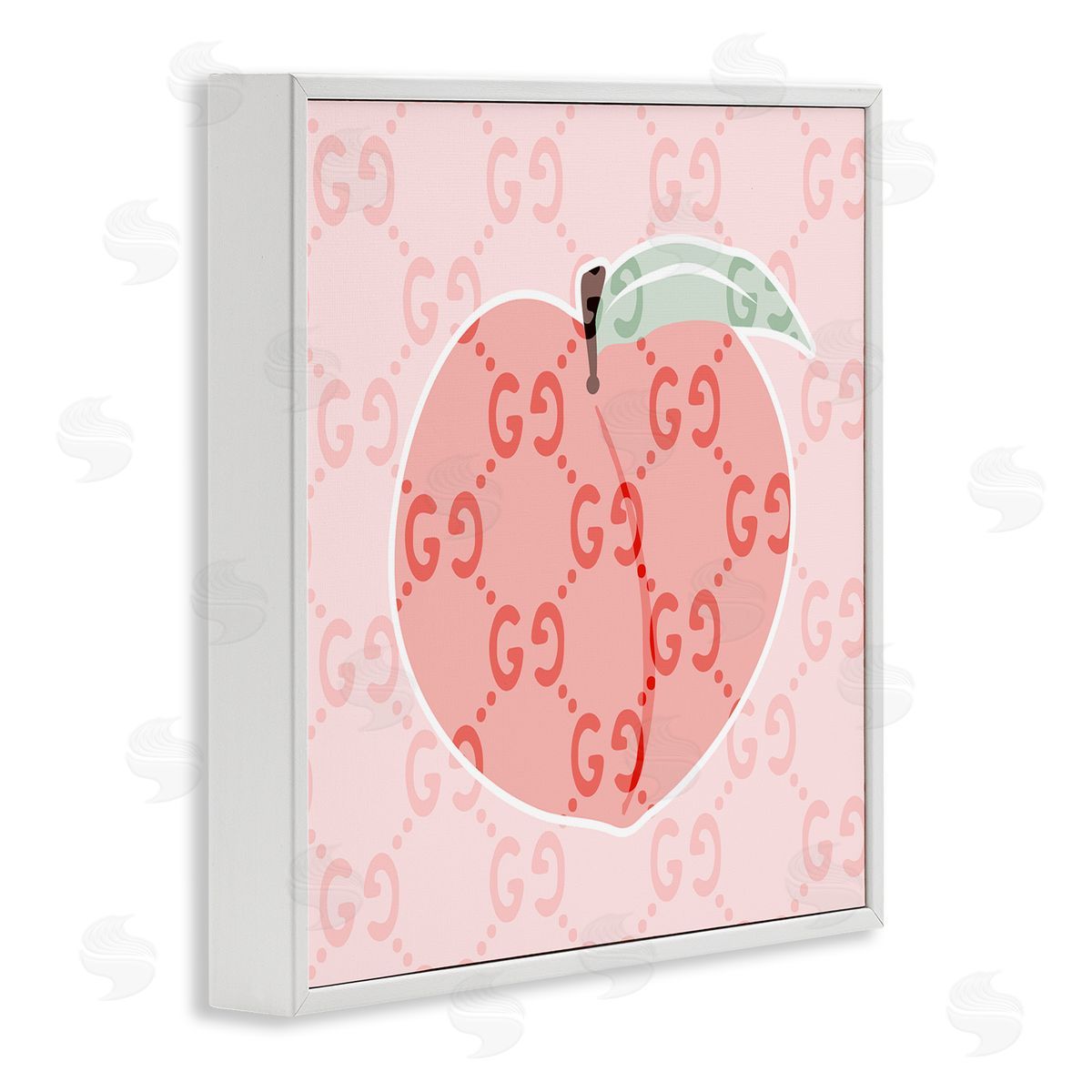Stupell Studio Glam Patterned Peach White Framed Glicee Wall Art Print