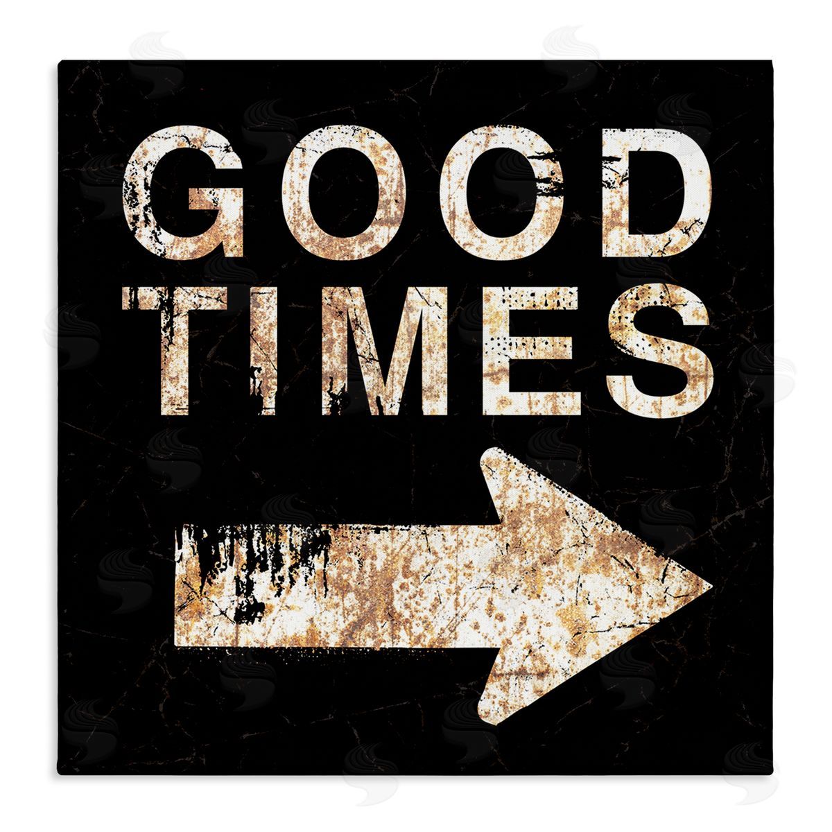 Peter Horjus Good Times Arrow Pointing Right Stretched Canvas Wall Art Print