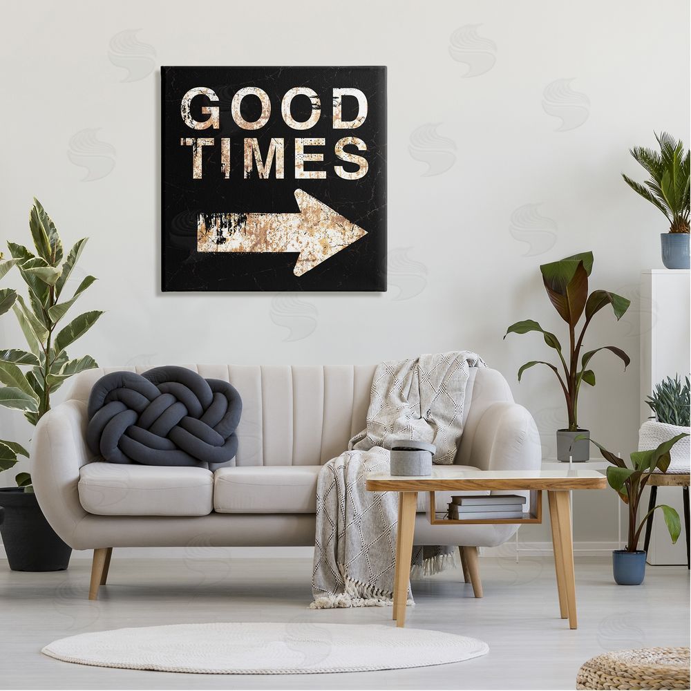 Peter Horjus Good Times Arrow Pointing Right Canvas Wall Art in Room