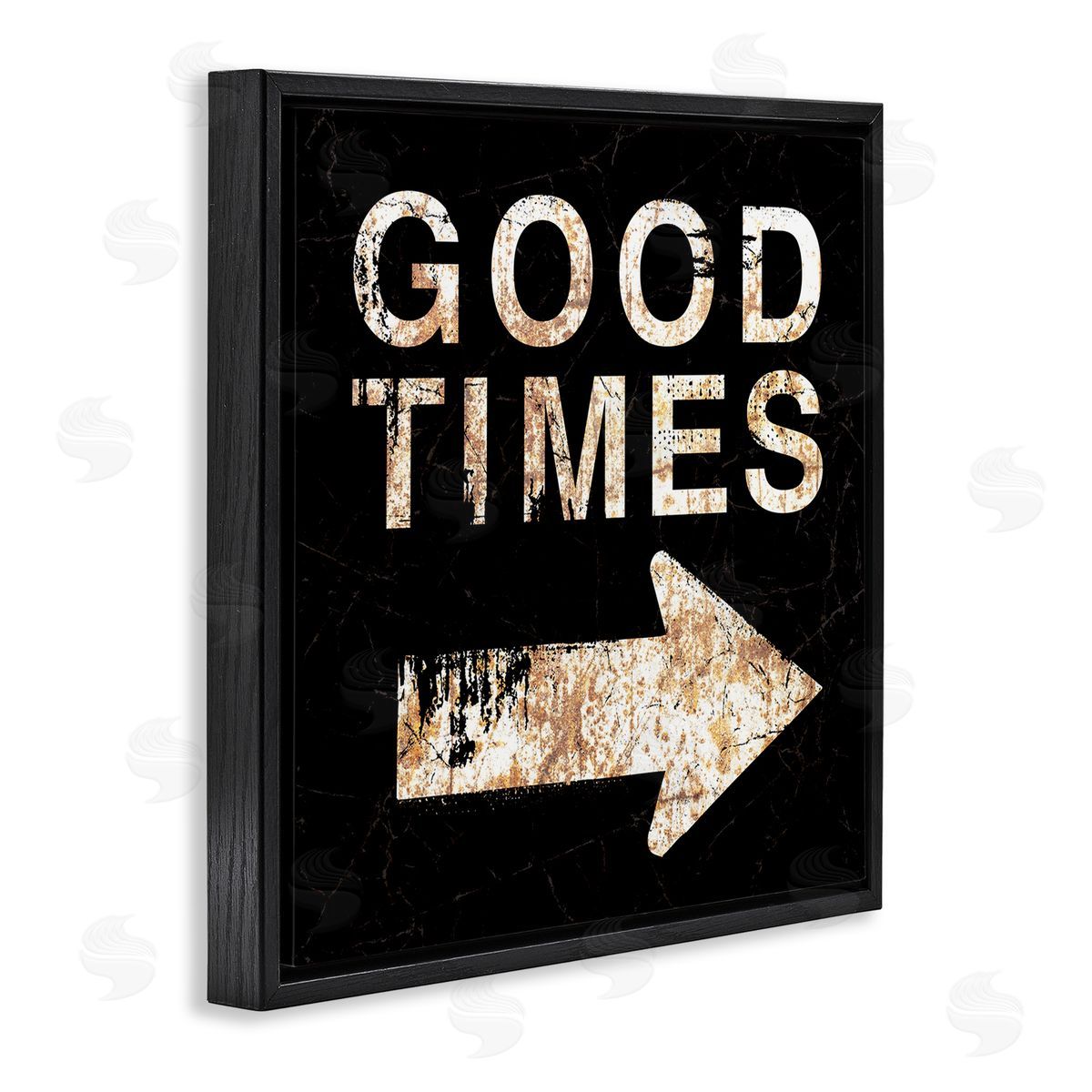 Peter Horjus Good Times Arrow Pointing Right Black Floating Frame Canvas Wall Art Print