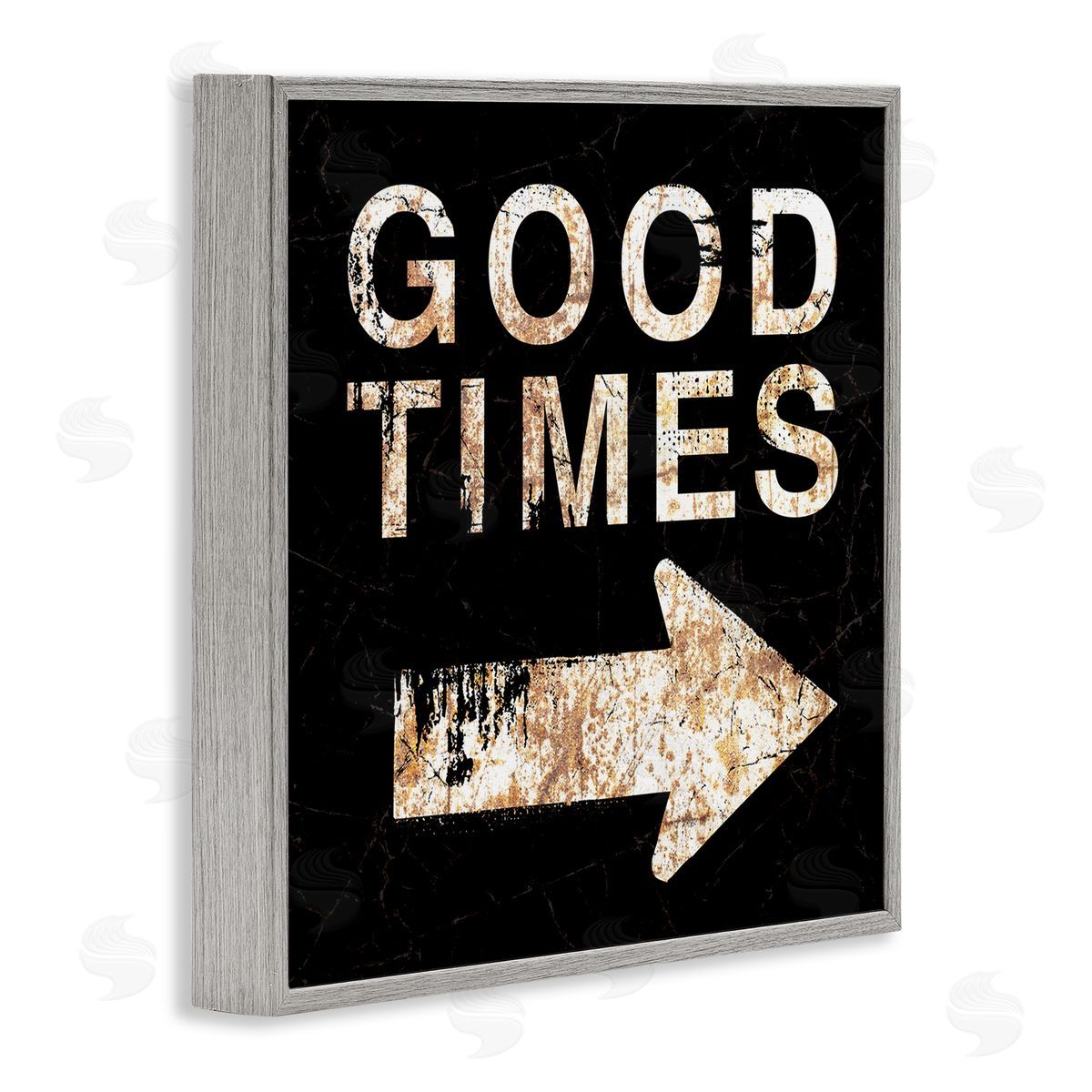 Peter Horjus Good Times Arrow Pointing Right Gray Framed Glicee Wall Art Print