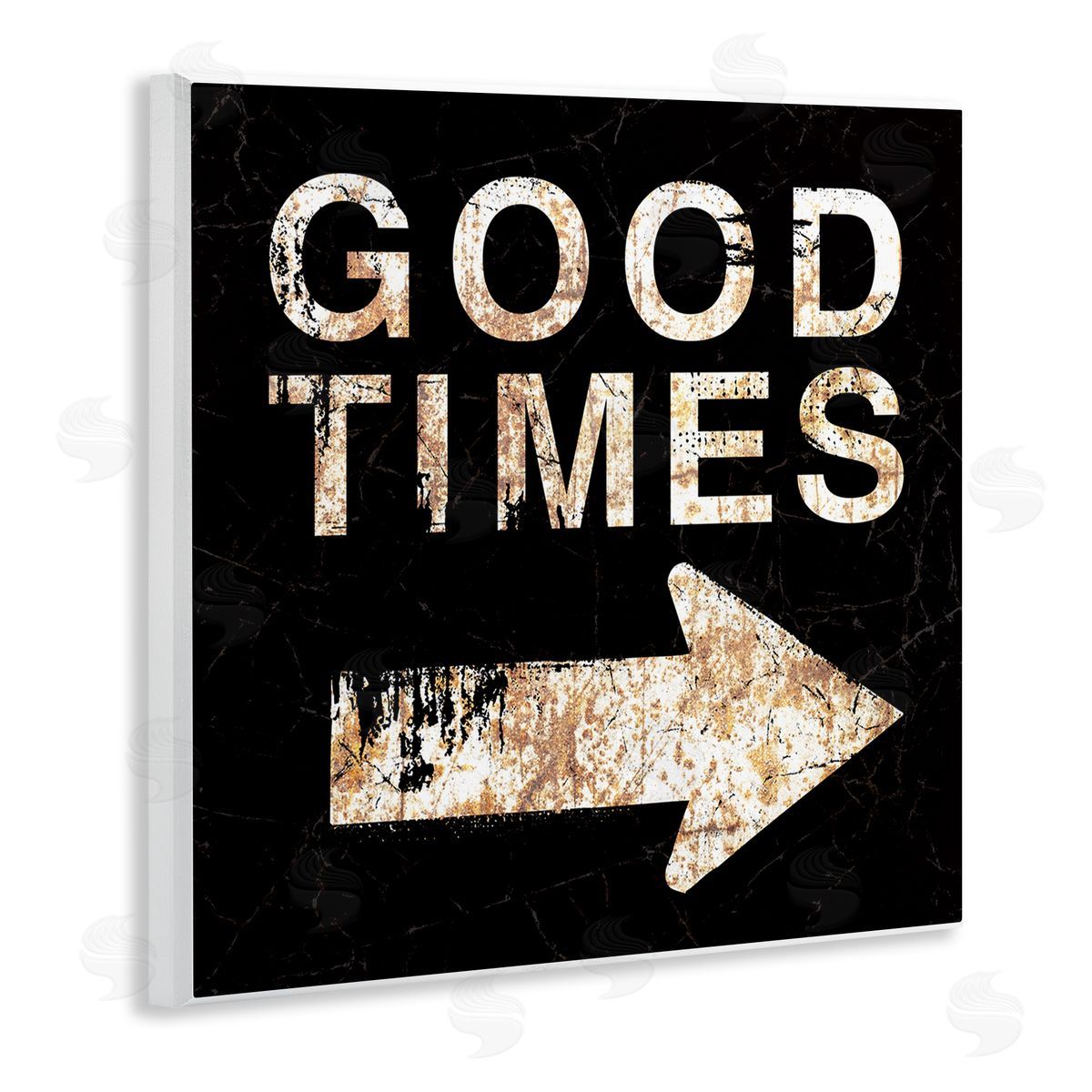 Peter Horjus Good Times Arrow Pointing Right Wooden Wall Plaque Art Print