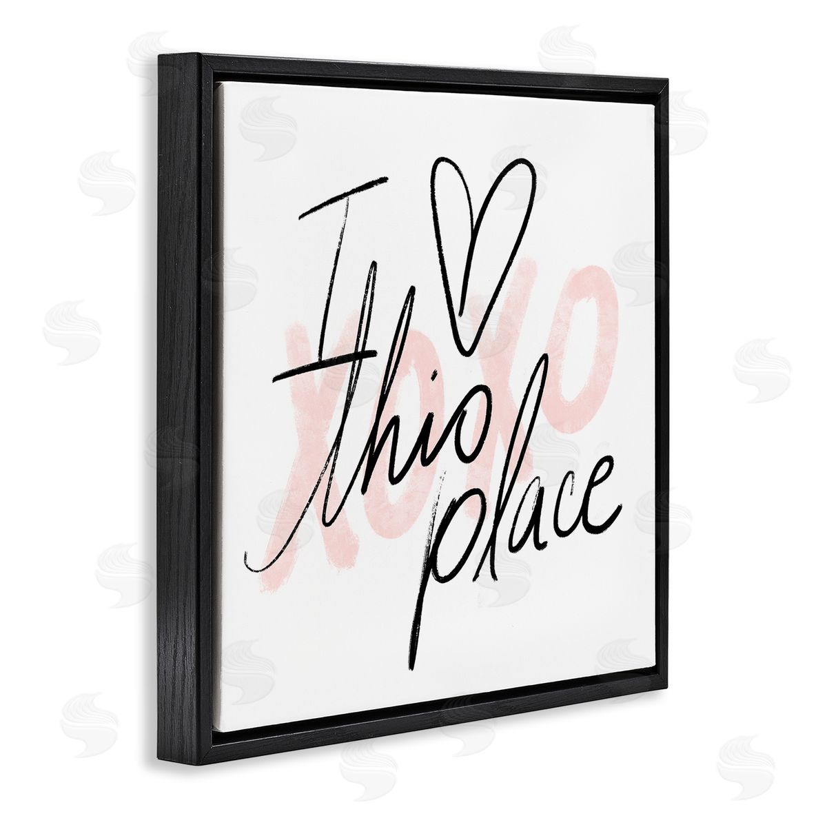 Love This Place Xoxo Black Floating Frame Canvas Wall Art, Home Decor by Stupell Studio