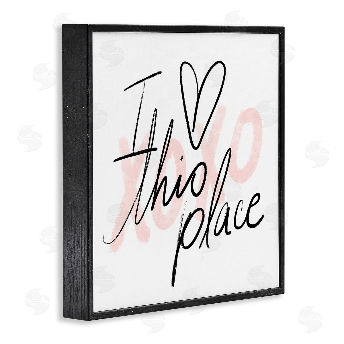 Love This Place Xoxo Black Frame Print Wall Art, Home Decor by Stupell Studio