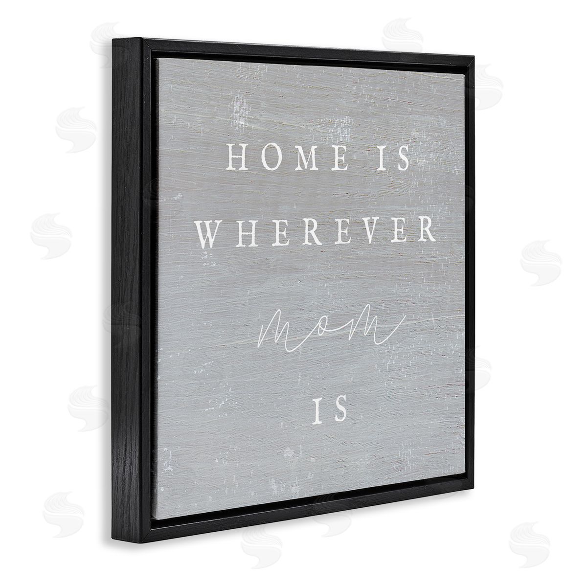 Stupell Studio Where Mom Is Phrase Black Floating Frame Canvas Wall Art Print