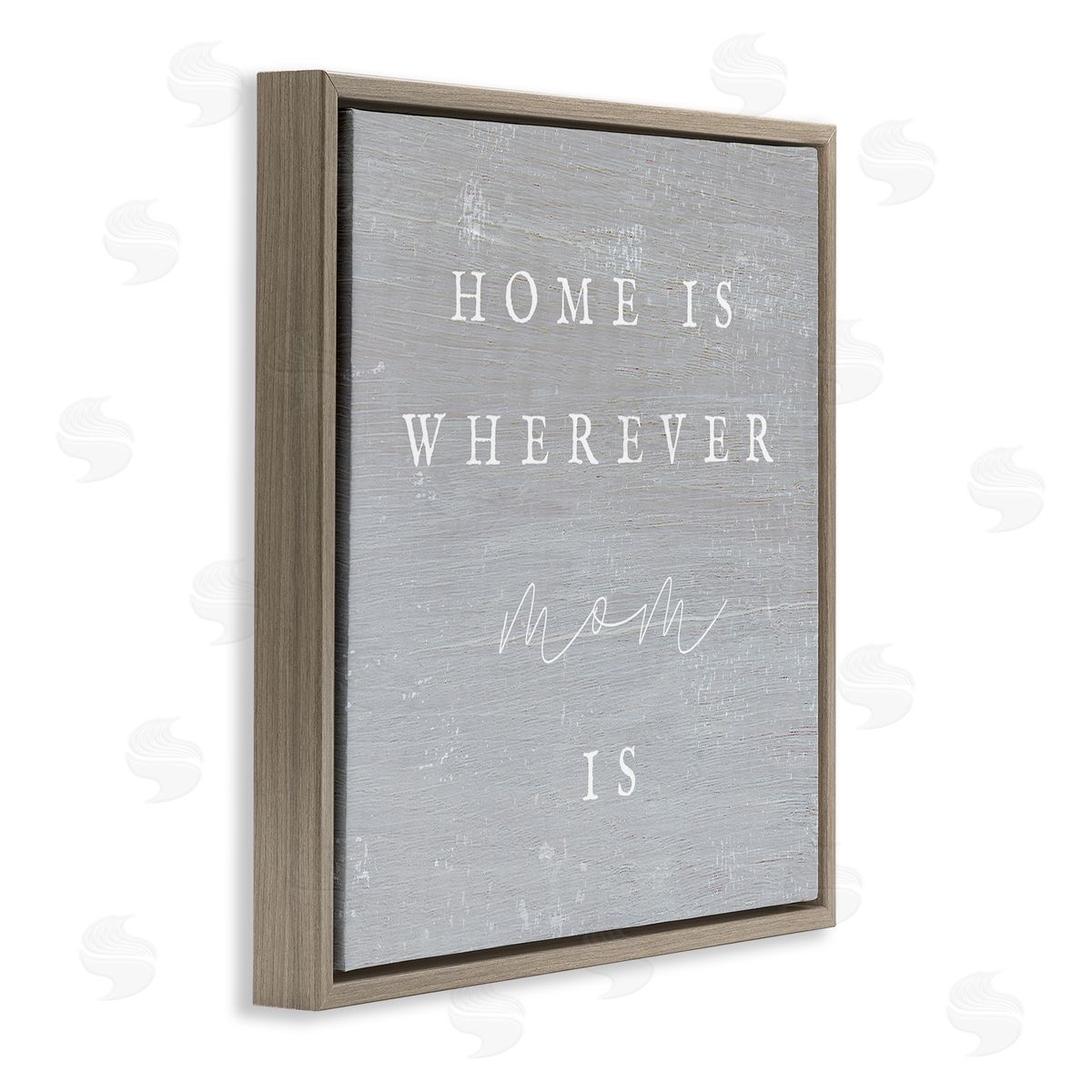 Stupell Studio Where Mom Is Phrase Brown Floating Frame Canvas Wall Art Print