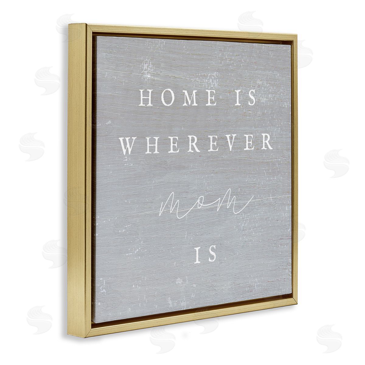 Stupell Studio Where Mom Is Phrase Gold Floating Frame Canvas Wall Art Print