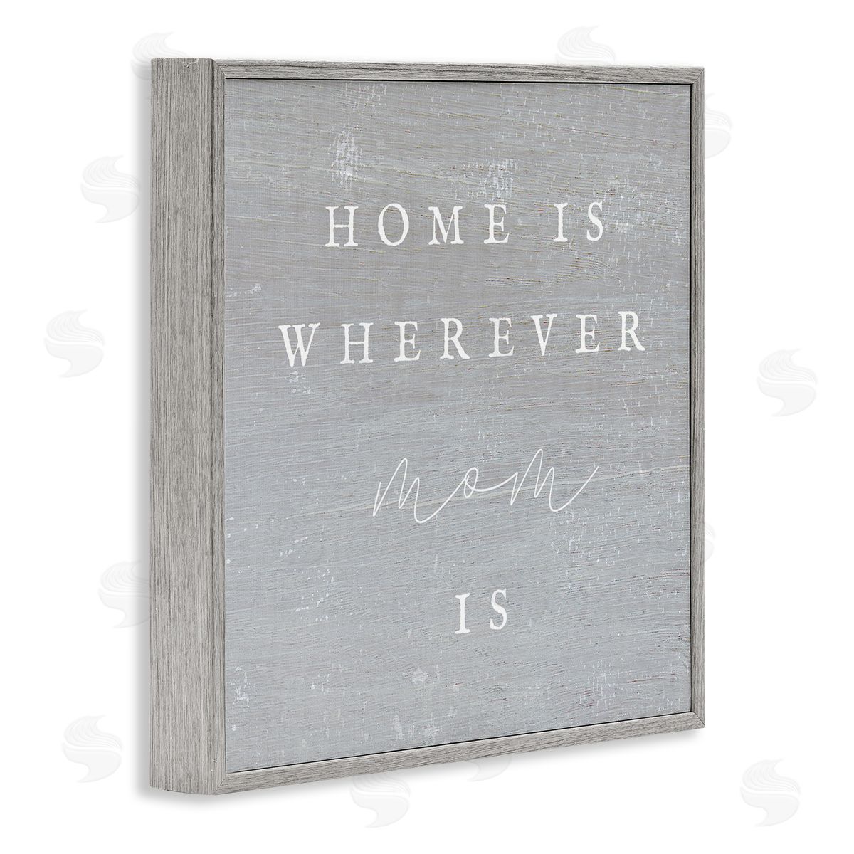 Stupell Studio Where Mom Is Phrase Gray Framed Glicee Wall Art Print