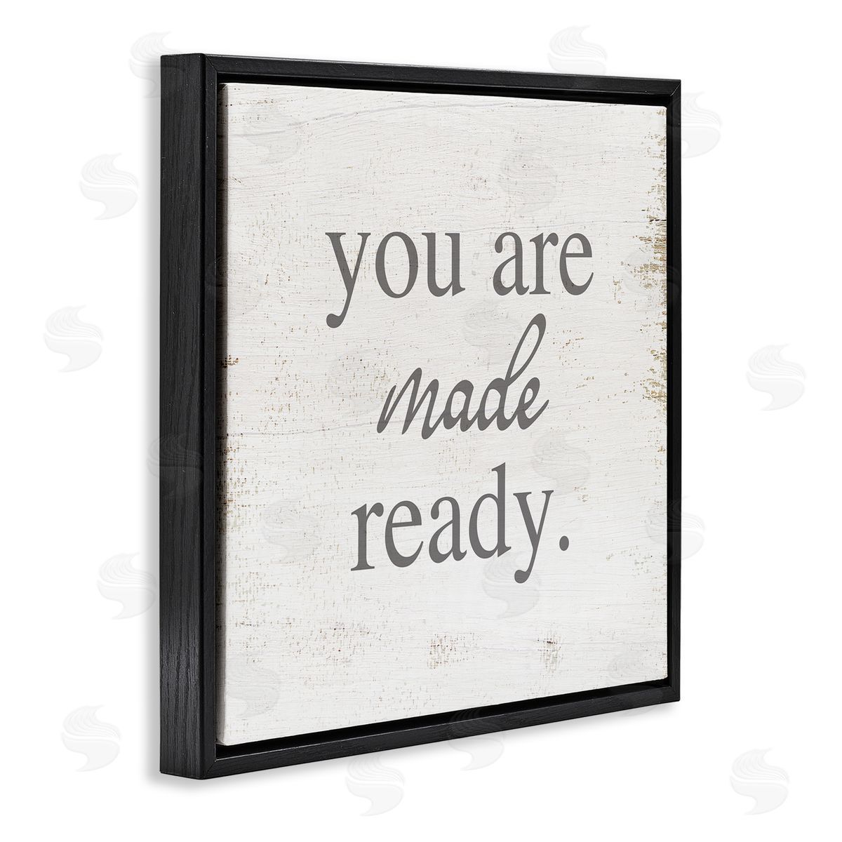 Stupell Studio You Are Made Ready Phrase Black Floating Frame Canvas Wall Art Print