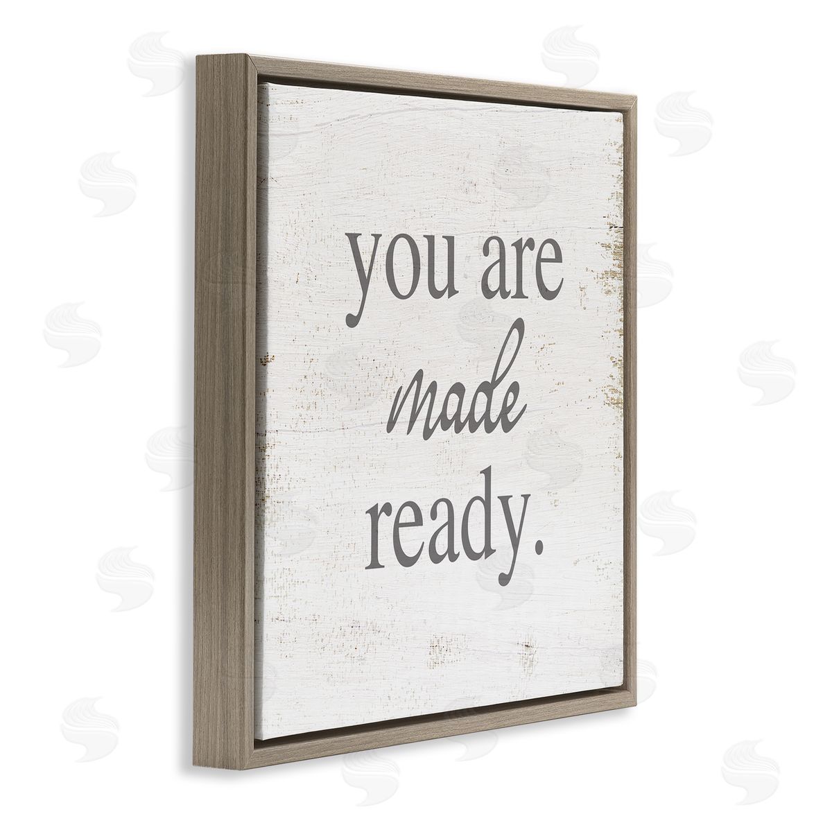 Stupell Studio You Are Made Ready Phrase Brown Floating Frame Canvas Wall Art Print