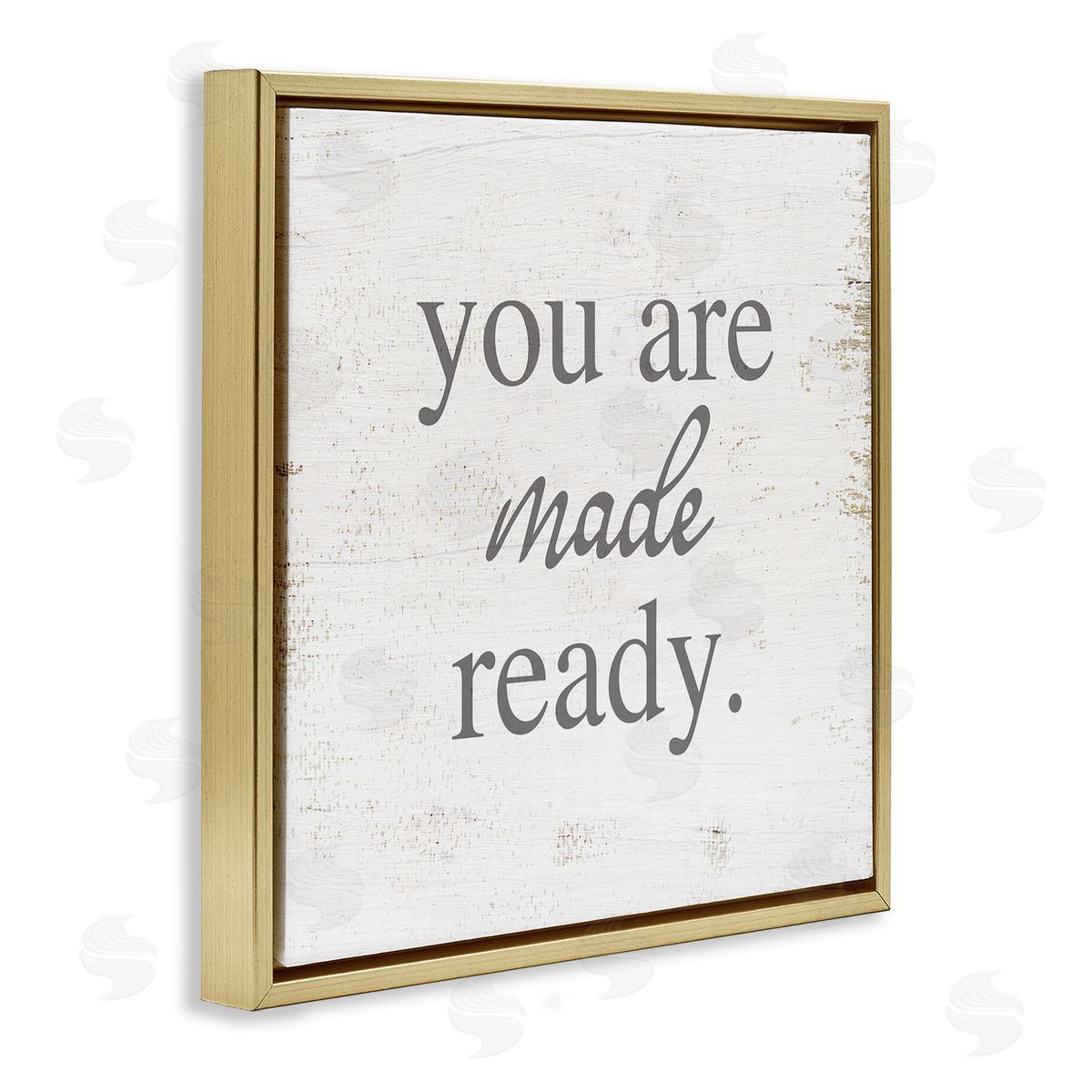 Stupell Studio You Are Made Ready Phrase Gold Floating Frame Canvas Wall Art Print