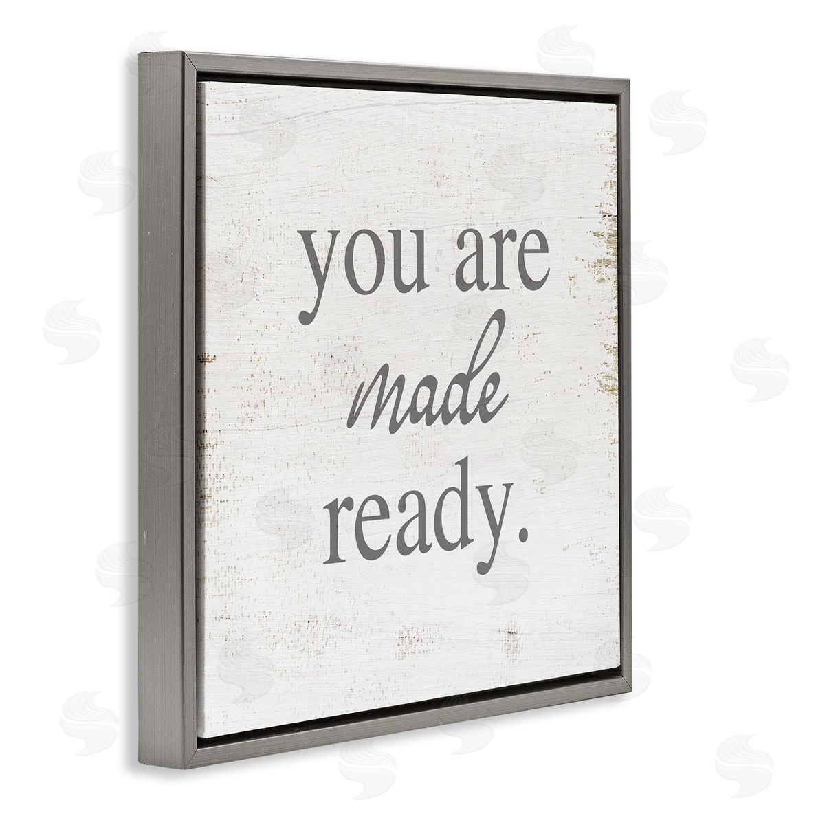 Stupell Studio You Are Made Ready Phrase Gray Floating Frame Canvas Wall Art Print