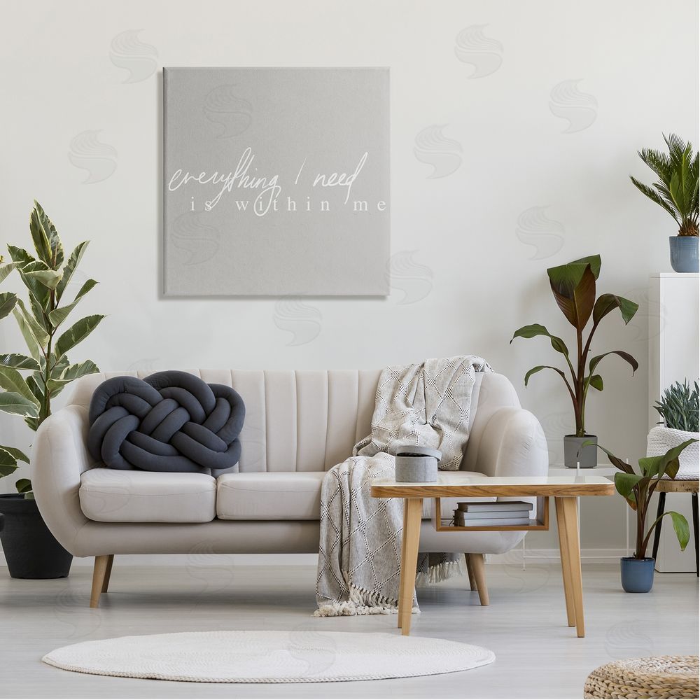 Stupell Studio Everything I Need Inspirational Canvas Wall Art in Room