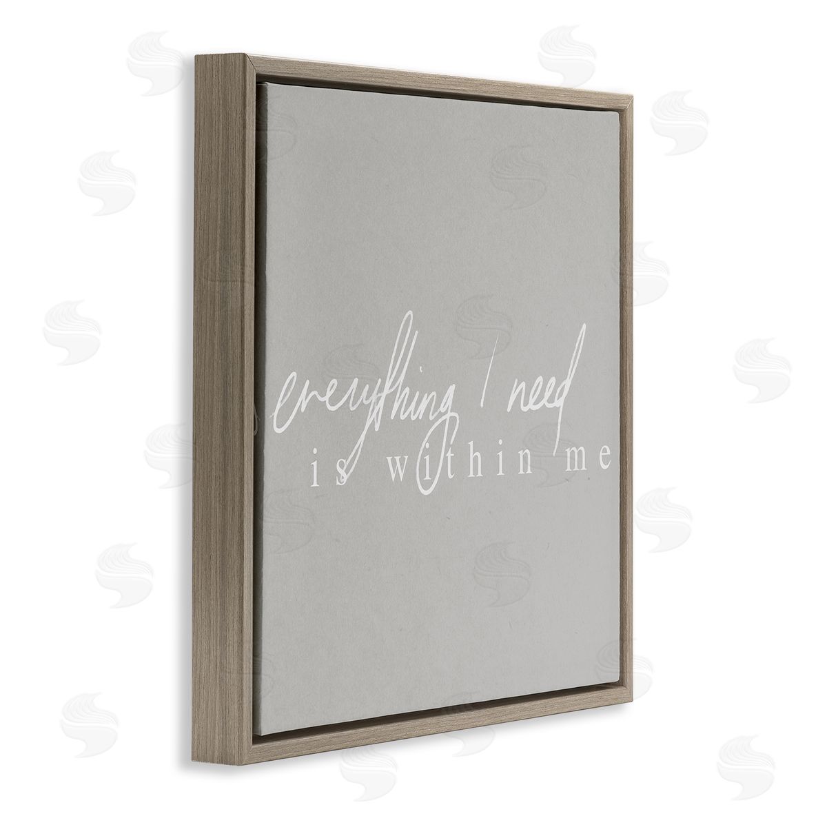 Stupell Studio Everything I Need Inspirational Brown Floating Frame Canvas Wall Art Print
