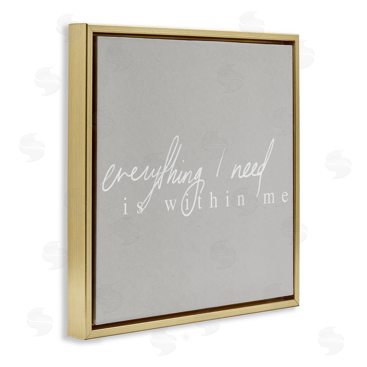 Stupell Studio Everything I Need Inspirational Gold Floating Frame Canvas Wall Art Print