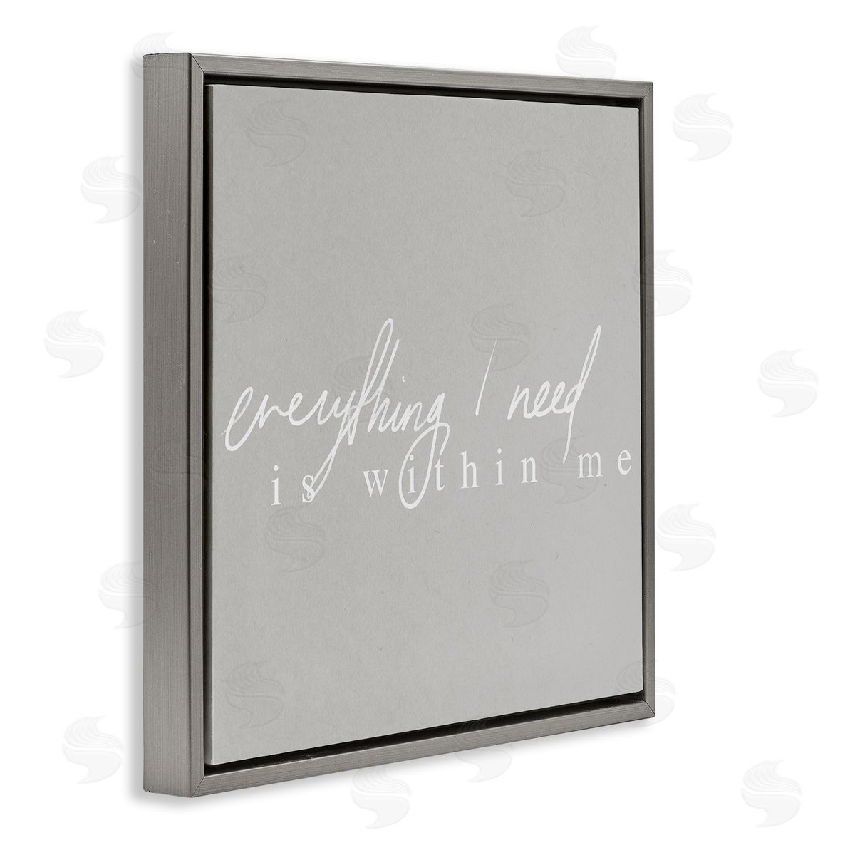 Stupell Studio Everything I Need Inspirational Gray Floating Frame Canvas Wall Art Print