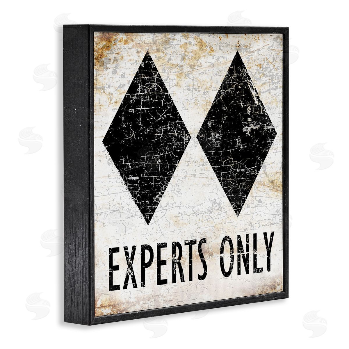 Peter Horjus Rustic Experts Only Skiing Black Framed Glicee Wall Art Print