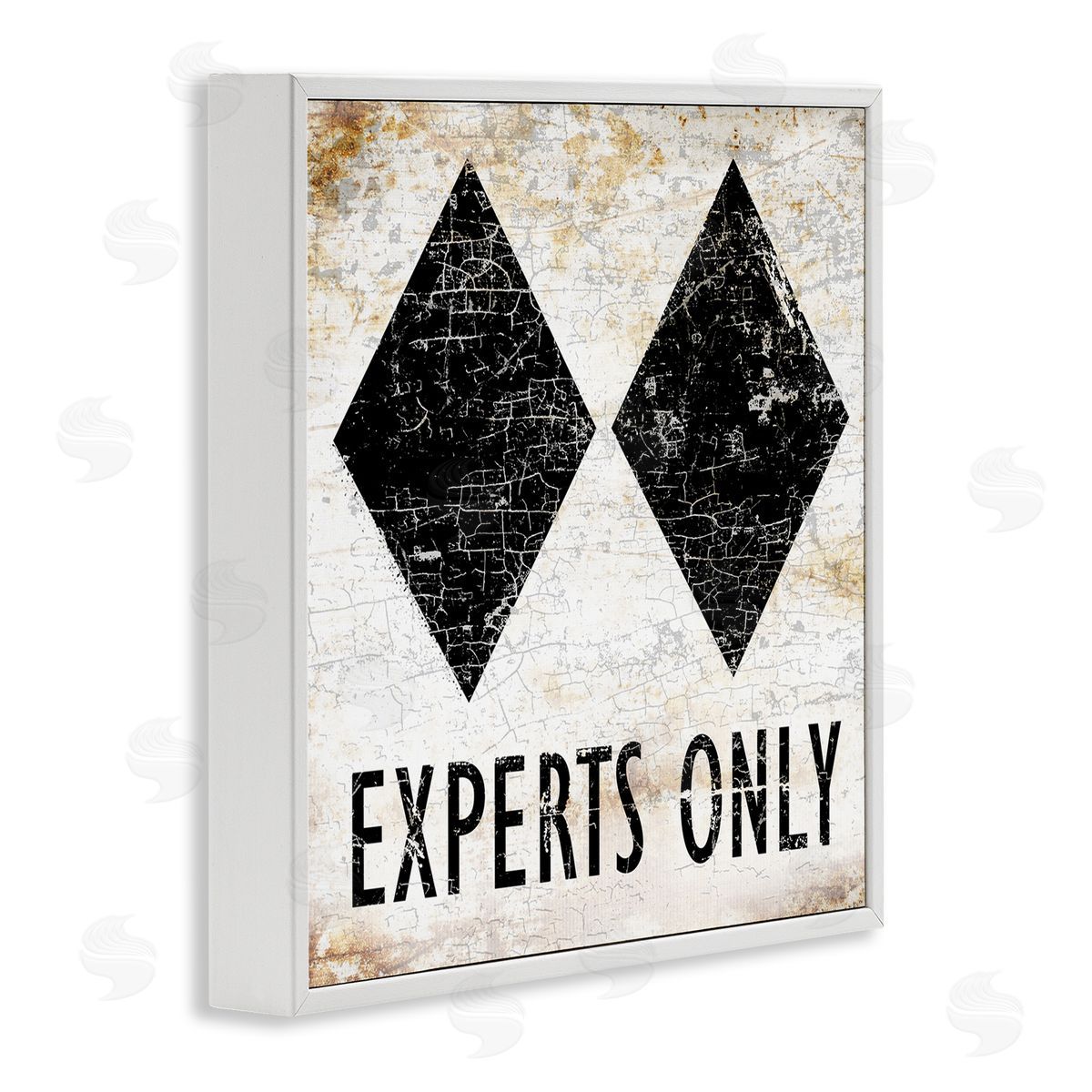 Peter Horjus Rustic Experts Only Skiing White Framed Glicee Wall Art Print