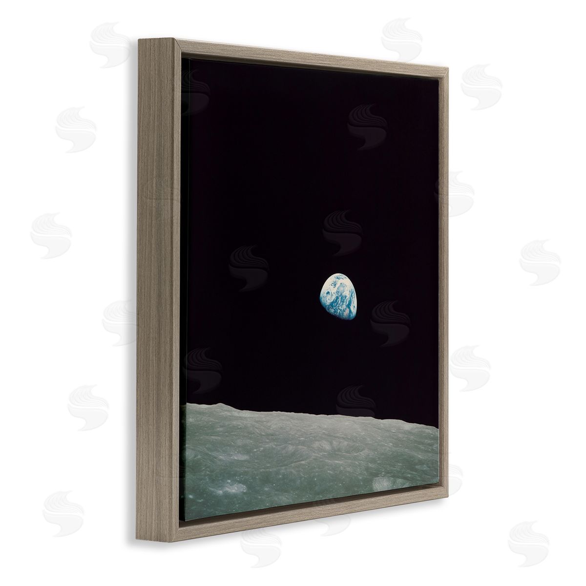 Wild Apple Portfolio Earth Outer Space View Brown Floating Frame Canvas Wall Art Print