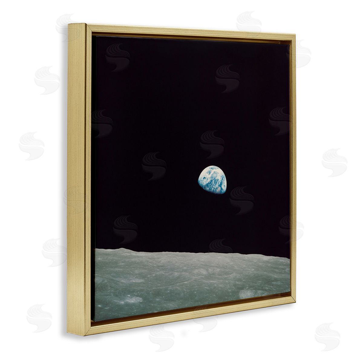 Wild Apple Portfolio Earth Outer Space View Gold Floating Frame Canvas Wall Art Print