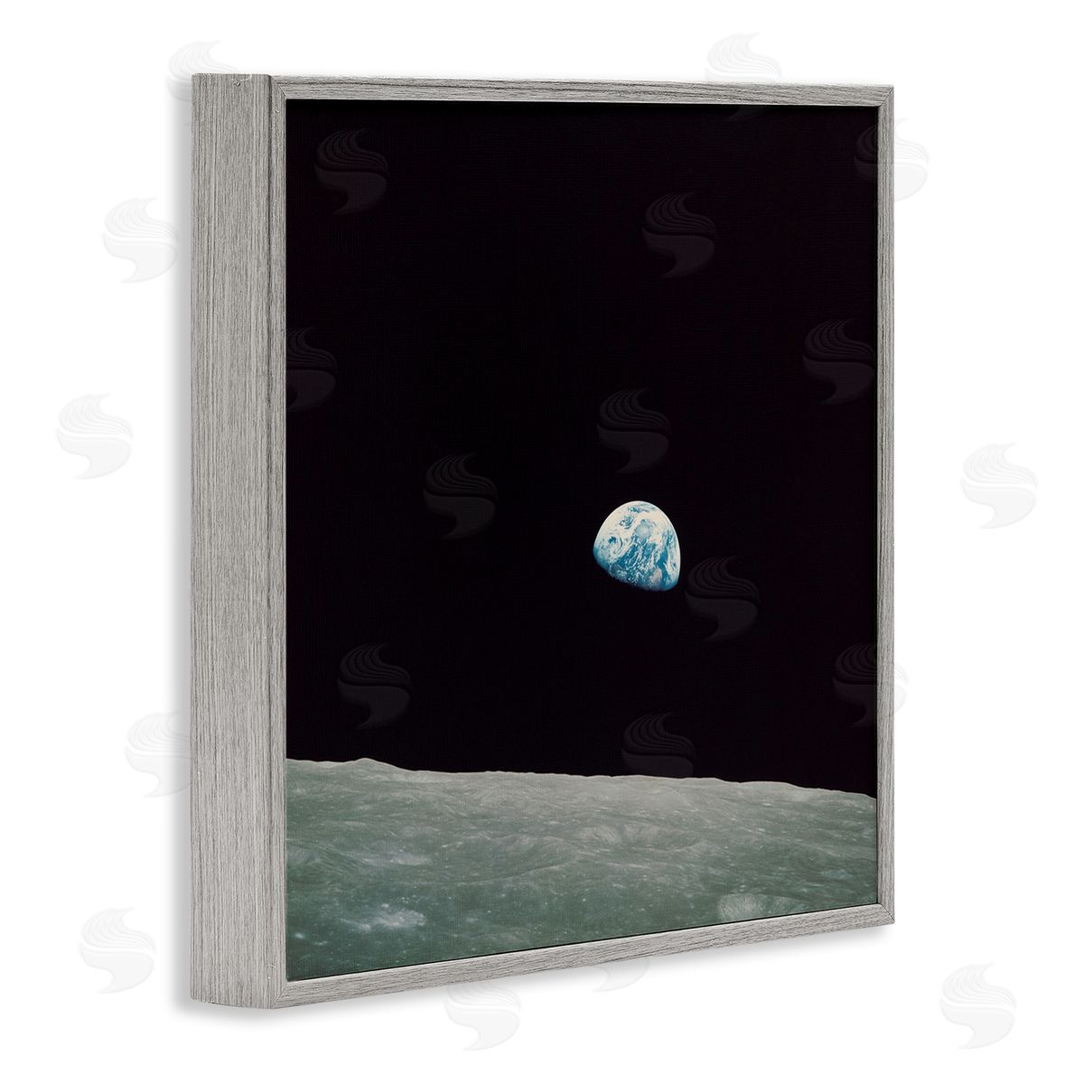 Wild Apple Portfolio Earth Outer Space View Gray Framed Glicee Wall Art Print