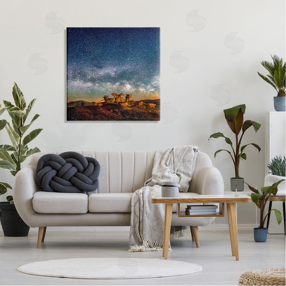 Lena Owens Stars Over Desert Canyon Canvas Wall Art in Room
