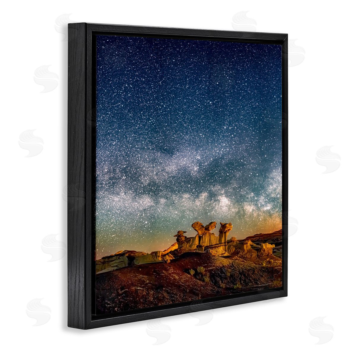 Lena Owens Stars Over Desert Canyon Black Floating Frame Canvas Wall Art Print