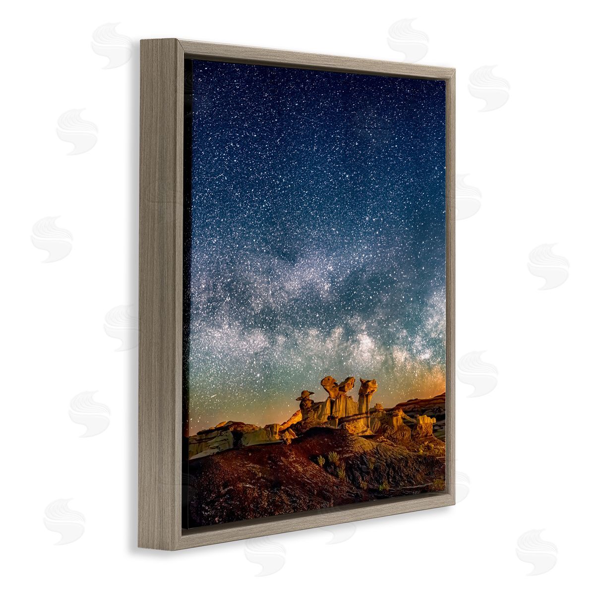 Lena Owens Stars Over Desert Canyon Brown Floating Frame Canvas Wall Art Print