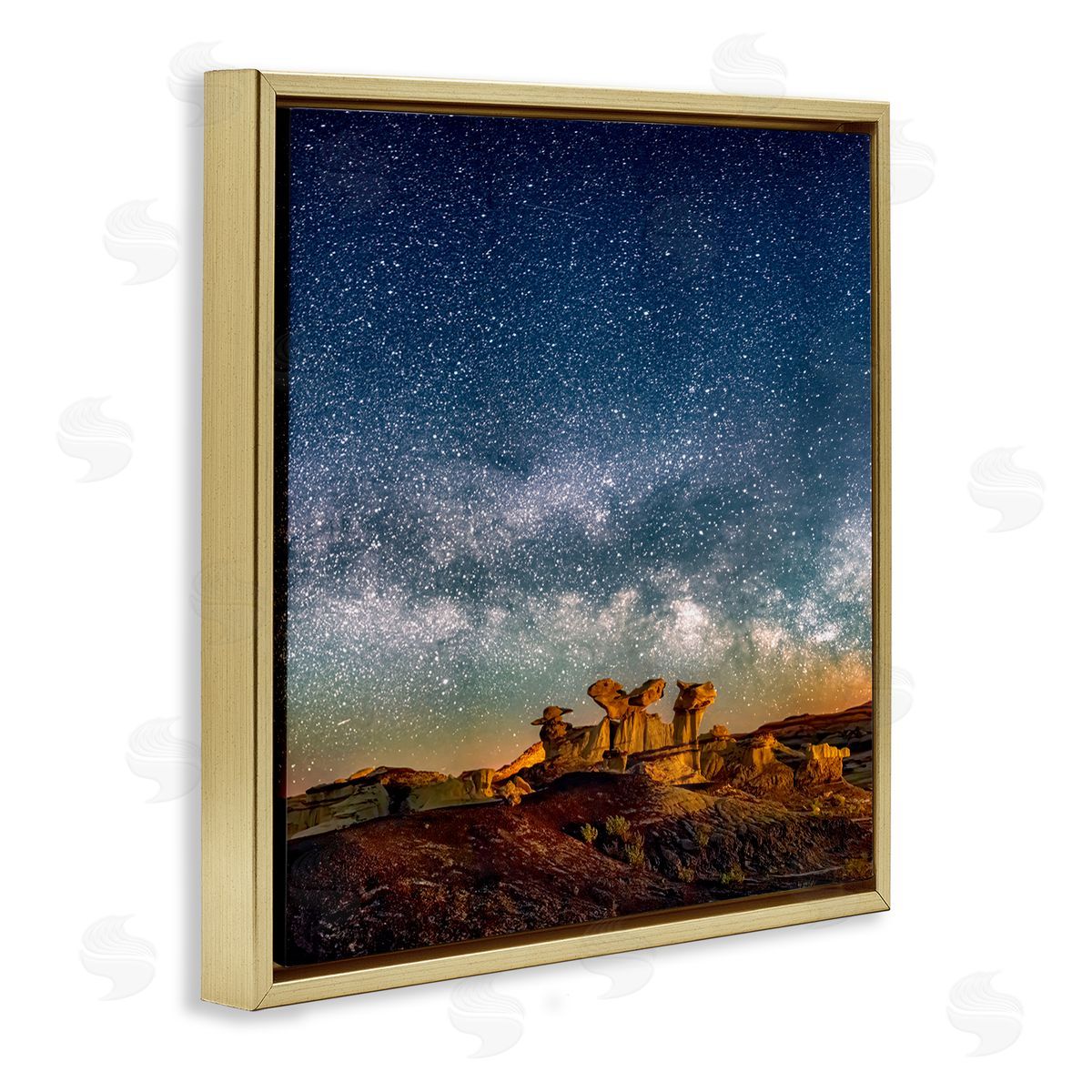 Lena Owens Stars Over Desert Canyon Gold Floating Frame Canvas Wall Art Print