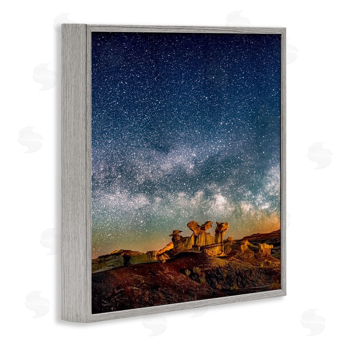 Lena Owens Stars Over Desert Canyon Gray Framed Glicee Wall Art Print