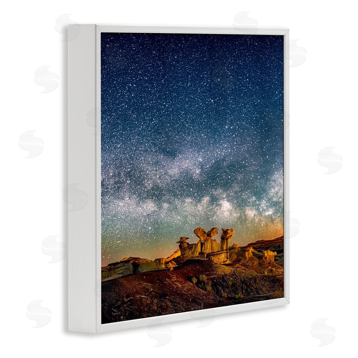 Lena Owens Stars Over Desert Canyon White Framed Glicee Wall Art Print