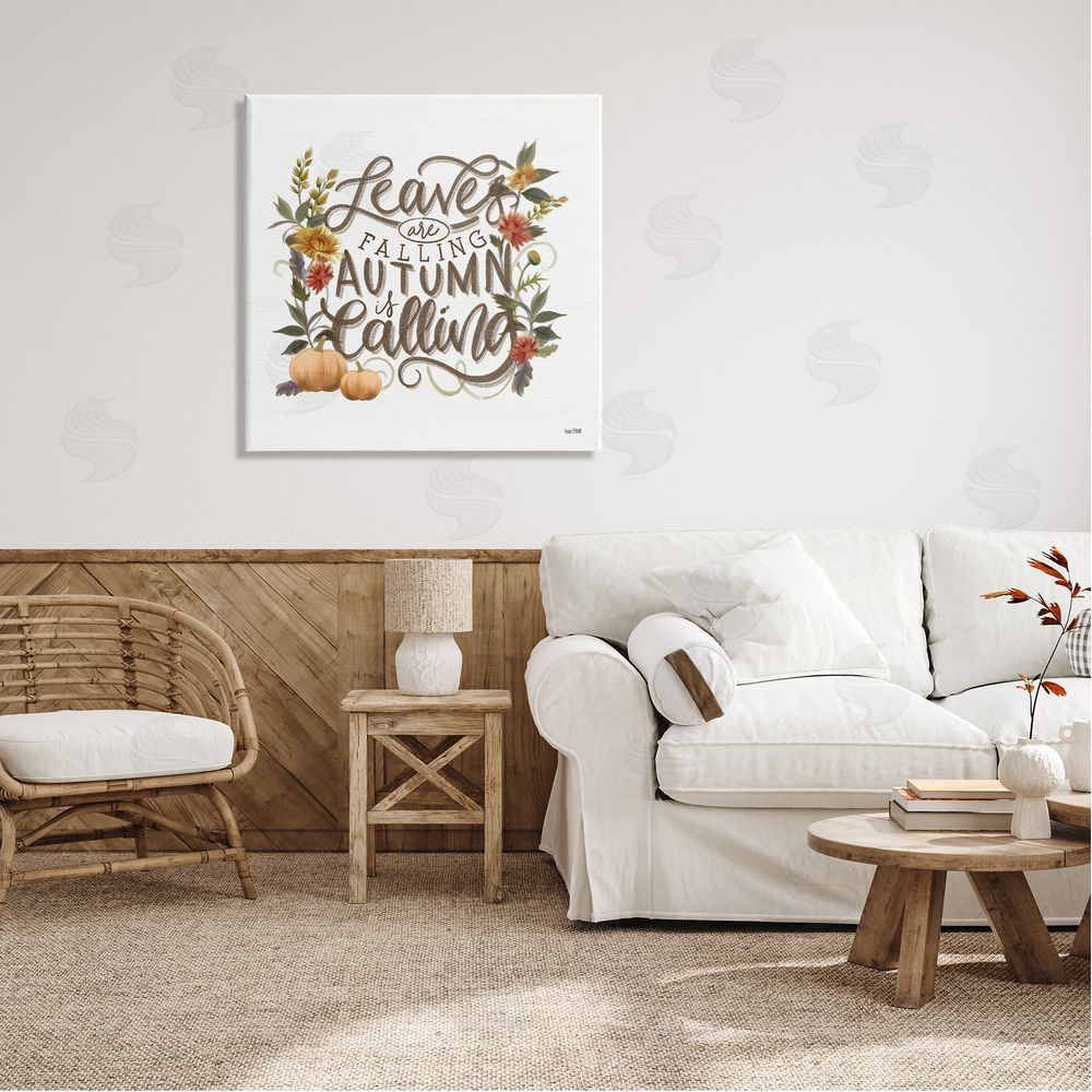 House Fenway Autumn is Calling Phrase Canvas Wall Art in Room