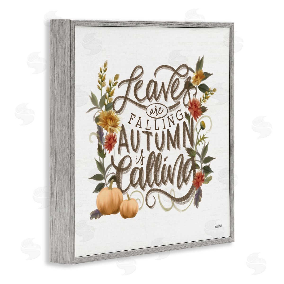 House Fenway Autumn is Calling Phrase Gray Framed Glicee Wall Art Print