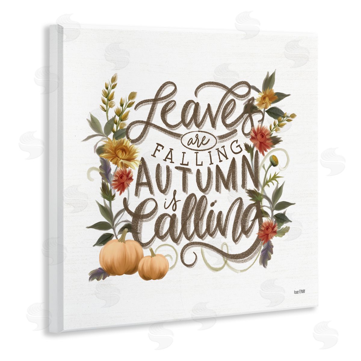 House Fenway Autumn is Calling Phrase Wooden Wall Plaque Art Print