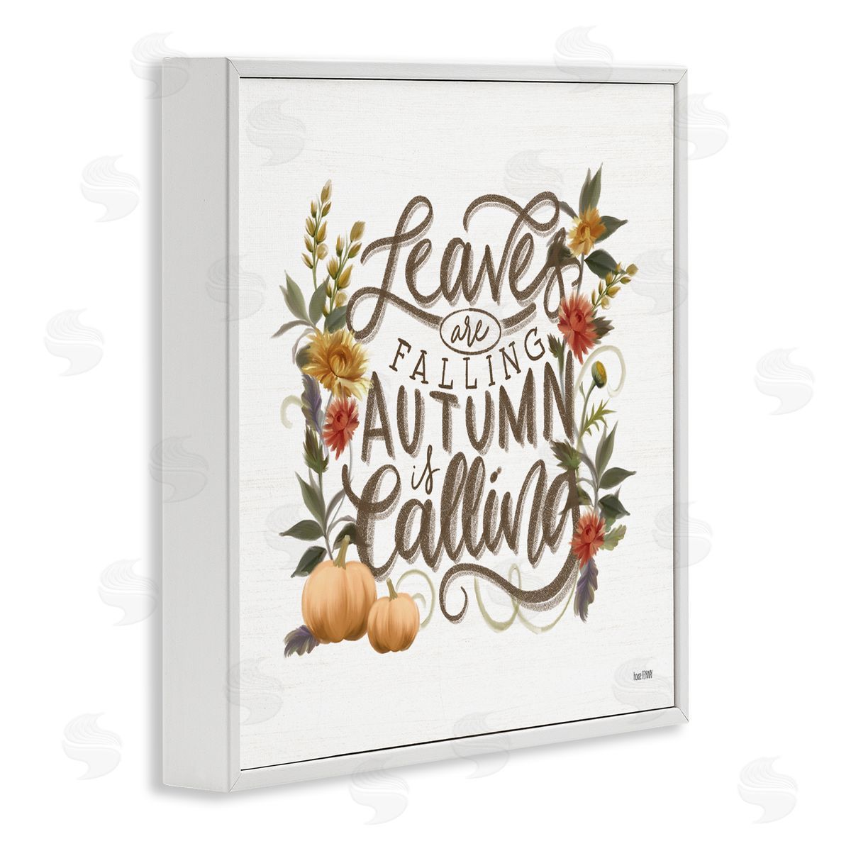 House Fenway Autumn is Calling Phrase White Framed Glicee Wall Art Print
