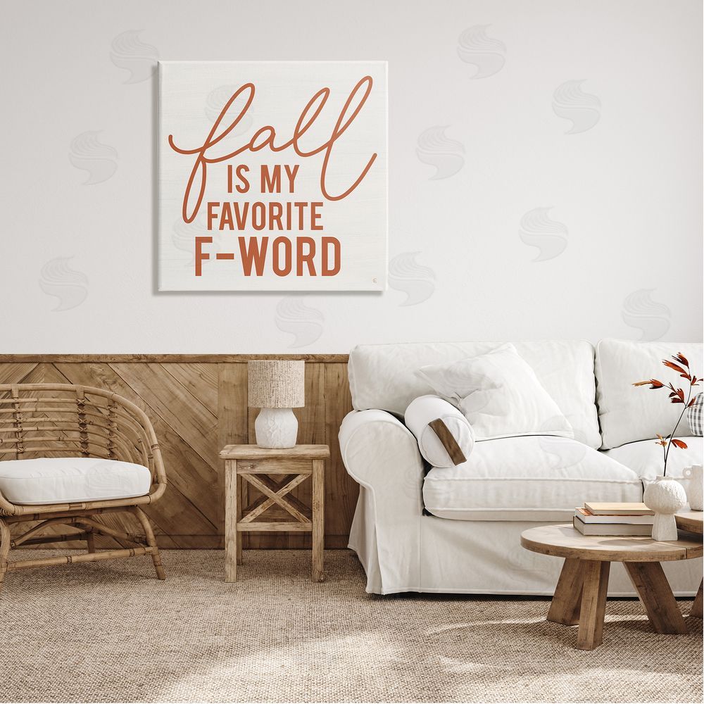 Fearfully Made Creations Funny Fall F-Word Phrase Canvas Wall Art in Room