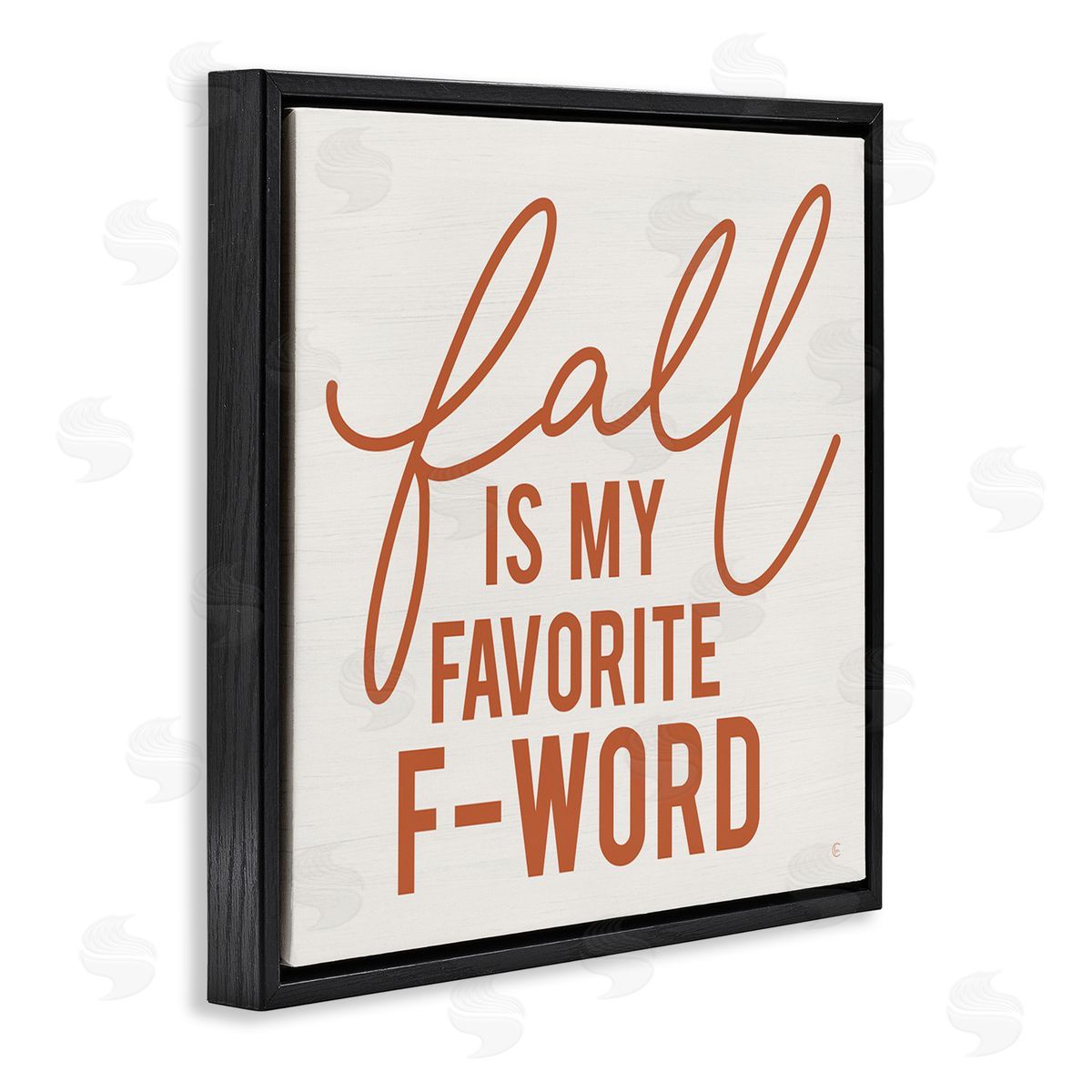 Fearfully Made Creations Funny Fall F-Word Phrase Black Floating Frame Canvas Wall Art Print