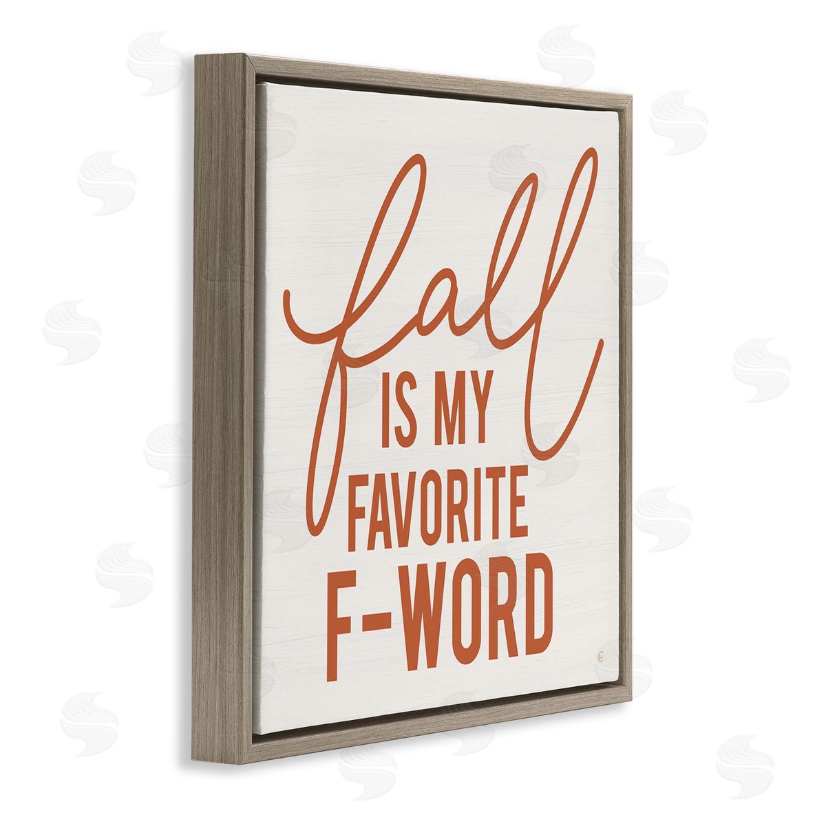Fearfully Made Creations Funny Fall F-Word Phrase Brown Floating Frame Canvas Wall Art Print