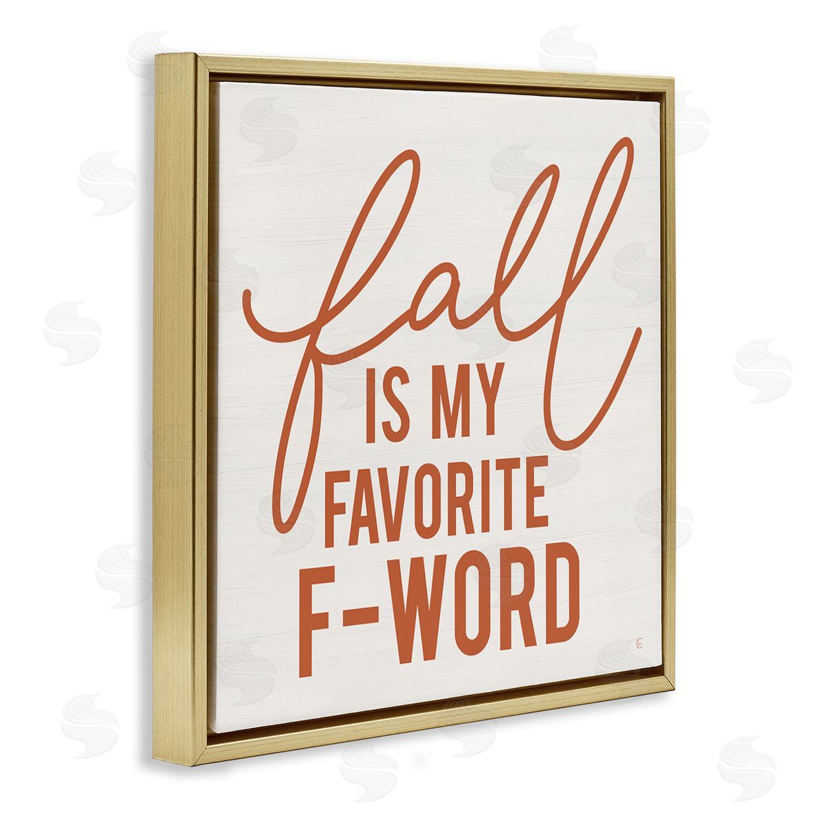 Fearfully Made Creations Funny Fall F-Word Phrase Gold Floating Frame Canvas Wall Art Print