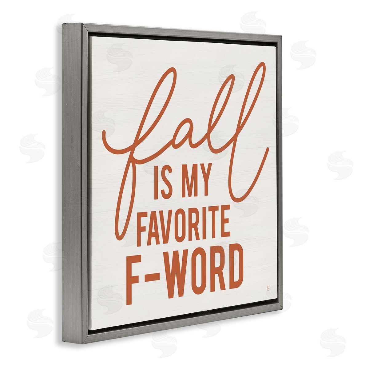 Fearfully Made Creations Funny Fall F-Word Phrase Gray Floating Frame Canvas Wall Art Print